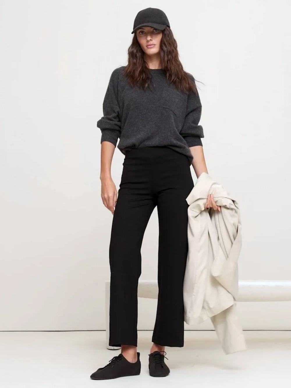 Banana Republic Ponte Black Straight-Leg Ankle Pants